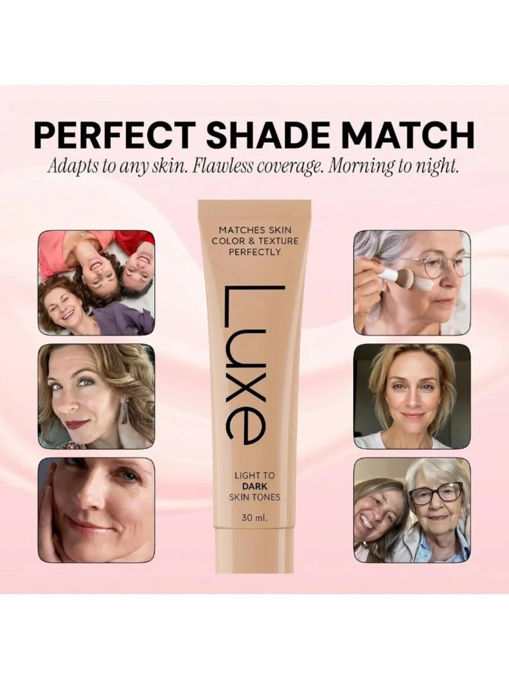 Luxe Color Changing Foundation - Light Shade, Flawless Finish, Hydrating Formula